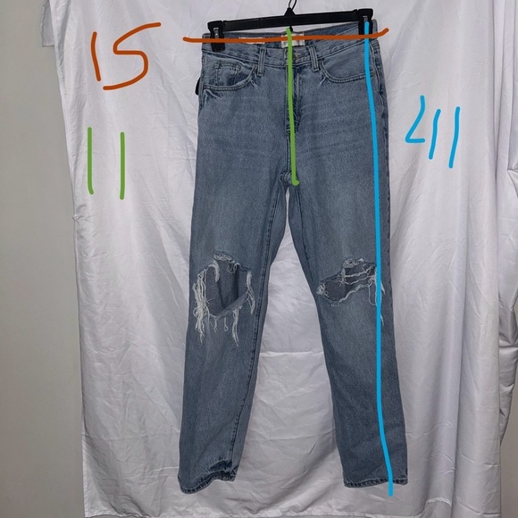 Universal Thread Jeans Blue 90’s Baggy Jeans Distressed High waisted Denim - Picture 3 of 6